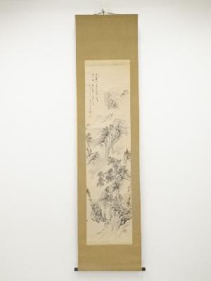 昭和癸酉（1933年）　雲渓筆　松下高士図　肉筆紙本掛軸（共箱）